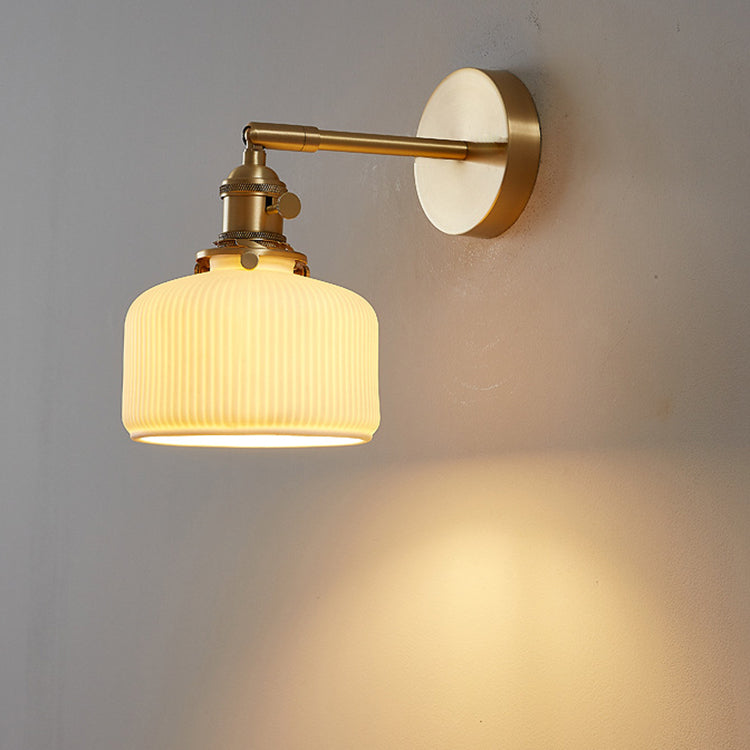 Garduru Moderne Wandlampe | Minimalistische Keramik-Wandleuchte | Streifendesign | Ambientebeleuchtung