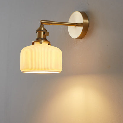 Garduru Moderne Wandlampe | Minimalistische Keramik-Wandleuchte | Streifendesign | Ambientebeleuchtung