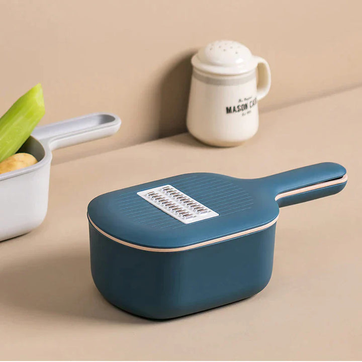 Vielseitiger Gemüsehobel mit Auffangbehälter - Multifunktionales Küchenwerkzeug zum Schneiden, Reiben und Zerkleinern