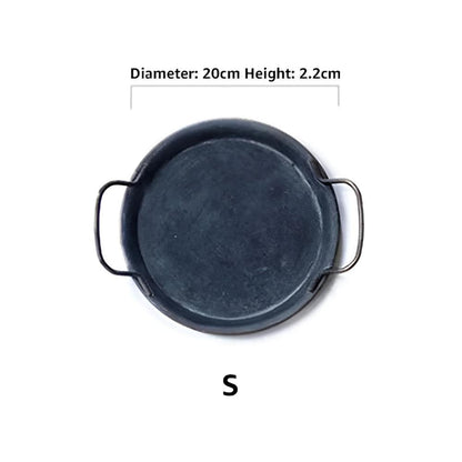 Retro Runde Metall Abendessen Serviertabletts