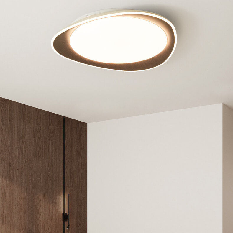 Garduru Minimalistische LED Deckenleuchte | Holzoptik | Flaches Design | Dimmbare Beleuchtung