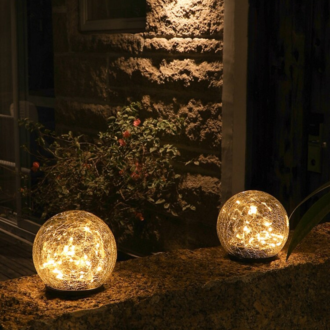 Solar Crack Ball Lampe: Wasserdichte Gartenornamente