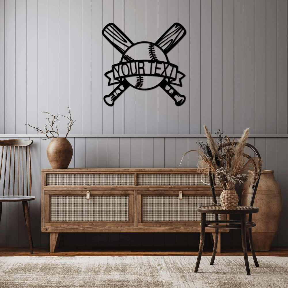 Baseball Monogram - Metallschild
