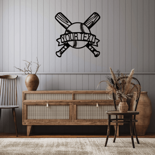 Baseball Monogram - Metallschild
