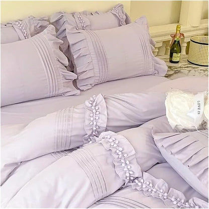 Viktorianisches Rüsch Falten Bettwäsche Set