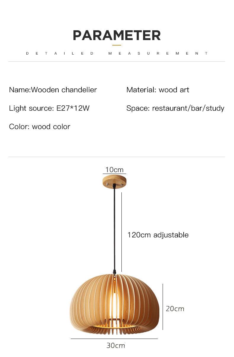 Nordic Art Deckenlampe aus Holz │ Moderne Hängelampe im Retro-Stil