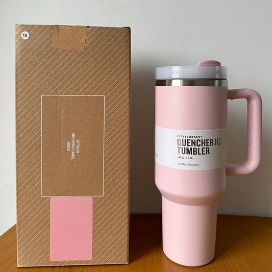 40 Oz Isolierter Edelstahl Reisebecher mit Henkel, Auslaufsicherem Deckel & Strohhalm