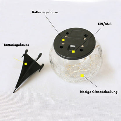 Solar Crack Ball Lampe: Wasserdichte Gartenornamente