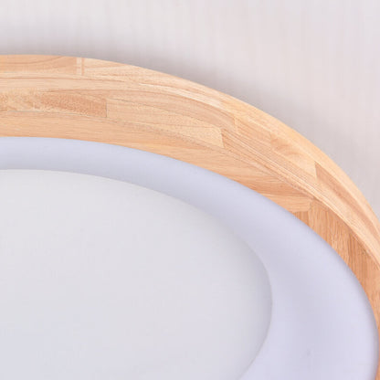 Garduru Holz LED Deckenleuchte | Minimalistisches Runddesign | Warmes Licht | Energiesparend