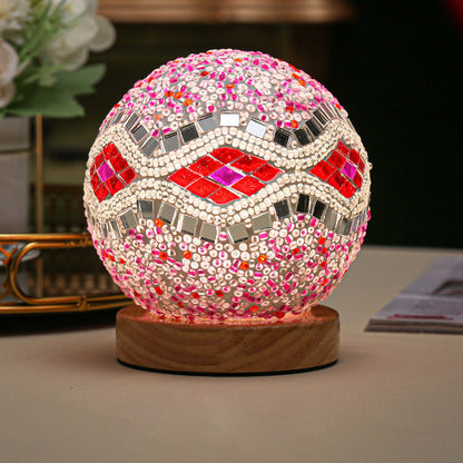 Mosaik Tischlampe Dimmbar Elegantes Design für Wohn- und Büroschmuck