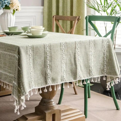 Elegante Baumwoll-Leinen-Tischdecke
