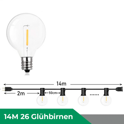 Garduru | Wasserdichte LED-Lichterkette aus bruchsicherem Kunststoff für Innen- und Außenbereiche