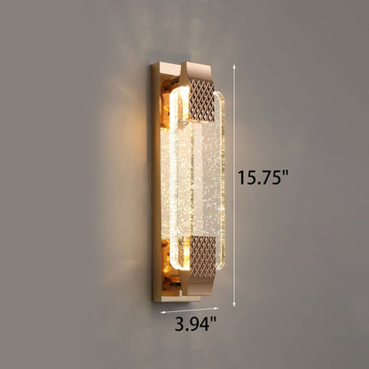 Garduru Luxuriöse LED Wandlampe | Rechteckig | Kristallblase Design | Elegantes Licht für Zuhause | Deko | Moderne Wandleuchte