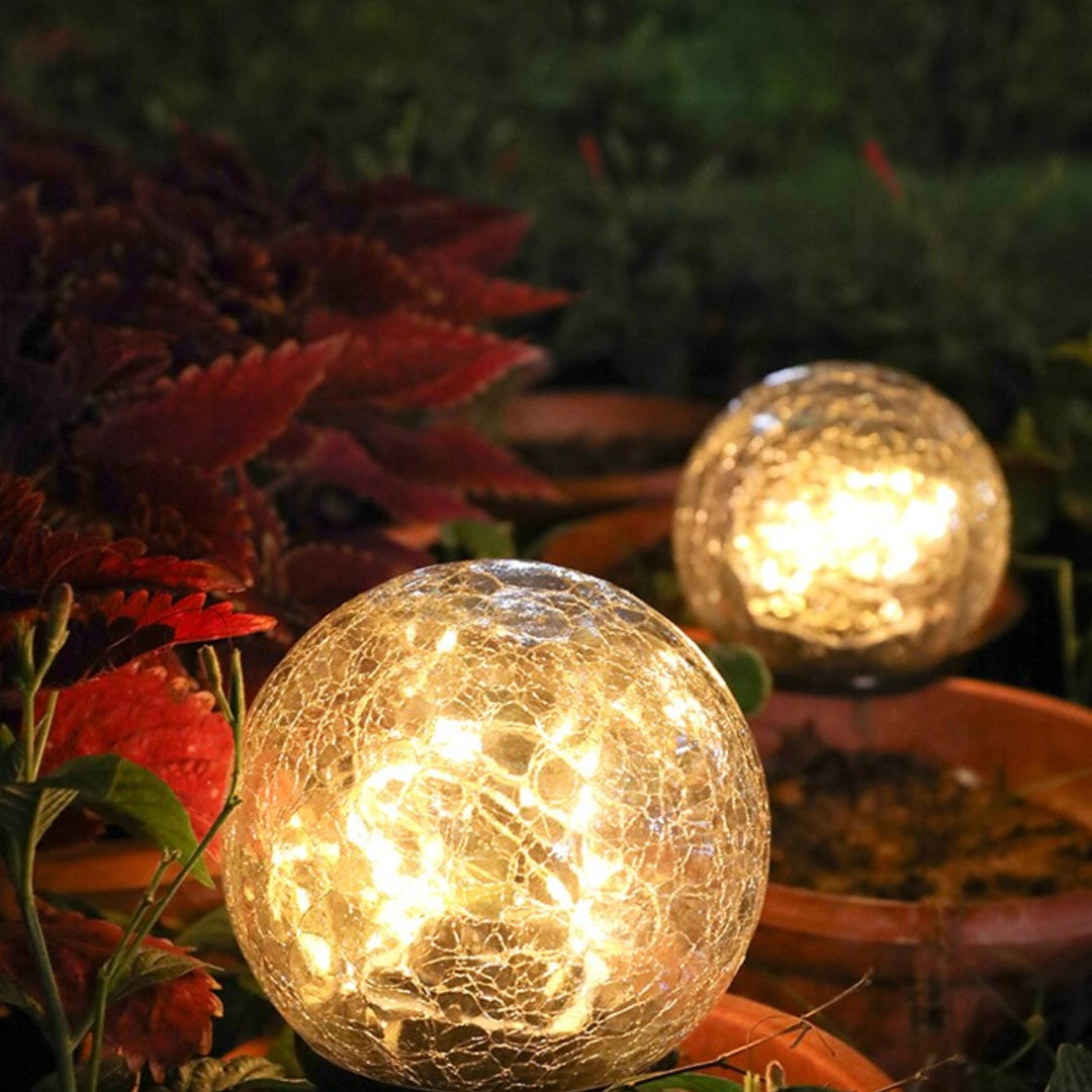 Solar Crack Ball Lampe: Wasserdichte Gartenornamente