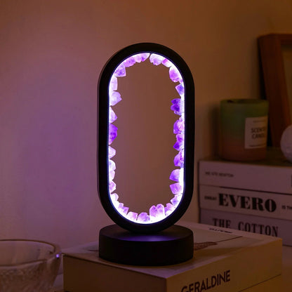 Garduru - Natürliche Amethyst-Lampe mit entspannender Lichtquelle für ruhige Atmosphäre
