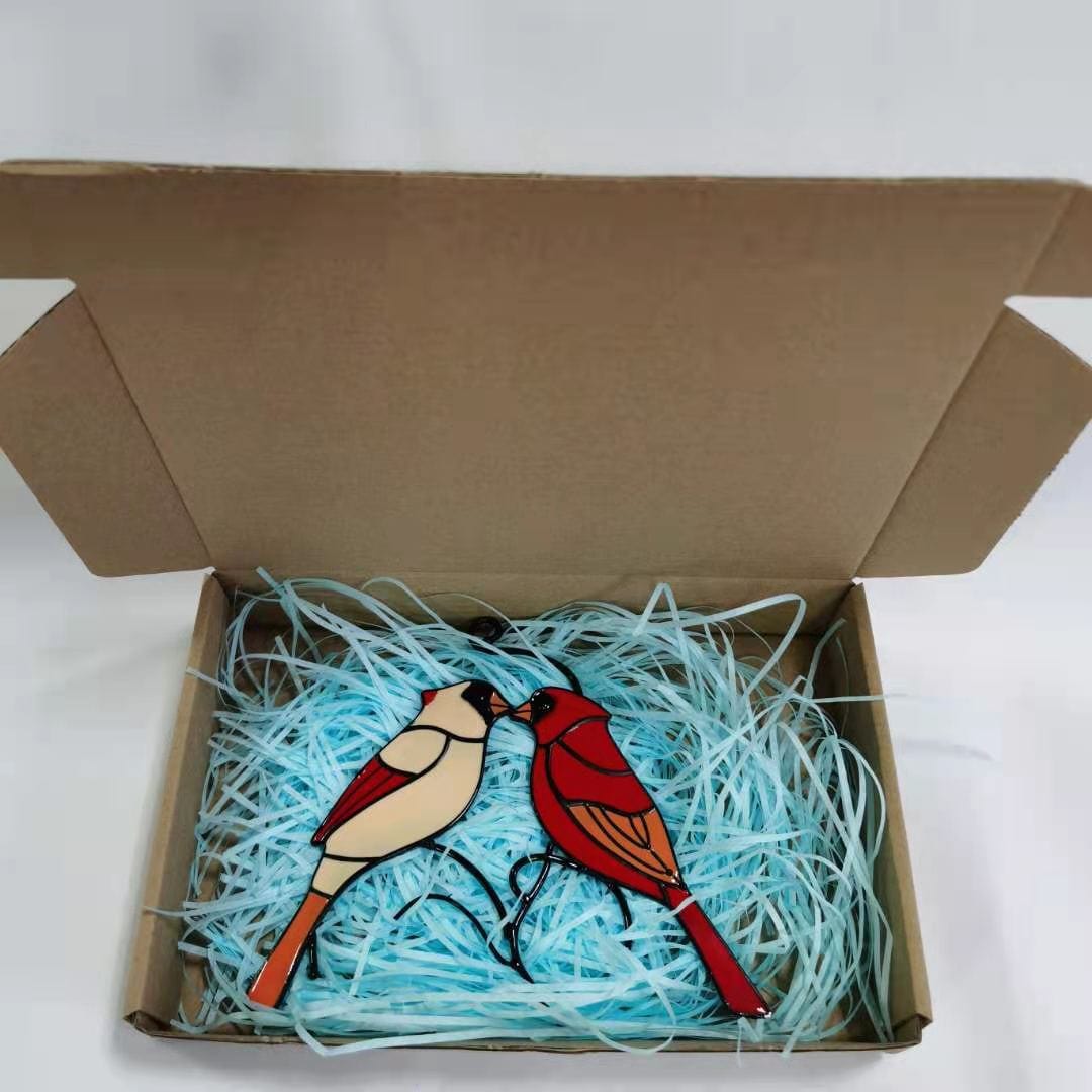 Cardinals Vögel Buntglas Ornament