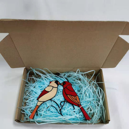 Cardinals Vögel Buntglas Ornament