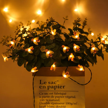 Solar Lichterkette Biene – LED Dekoleuchten für Garten & Terrasse, Außenbeleuchtung mit Bienendesign
