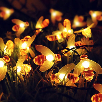 LED Outdoor Solar Lampe Lichterkette Feen Feiertags Weihnachten Party Girlande Solar Garten Wasserdicht Beleuchtung Biene