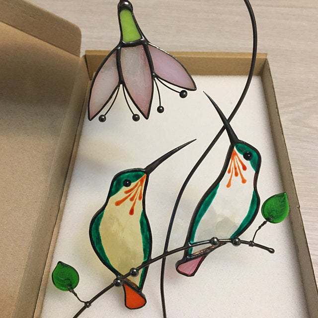 Buntglas Kolibri Fensterdekoration