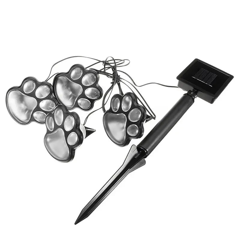 Solarlampe im Pfotenabdruck Design – LED Gartenbeleuchtung in Multicolor für Außenbereich