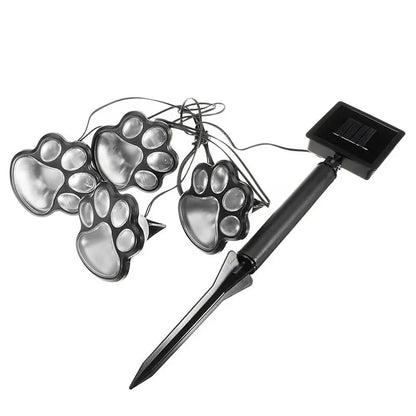 Solarlampe im Pfotenabdruck Design – LED Gartenbeleuchtung in Multicolor für Außenbereich