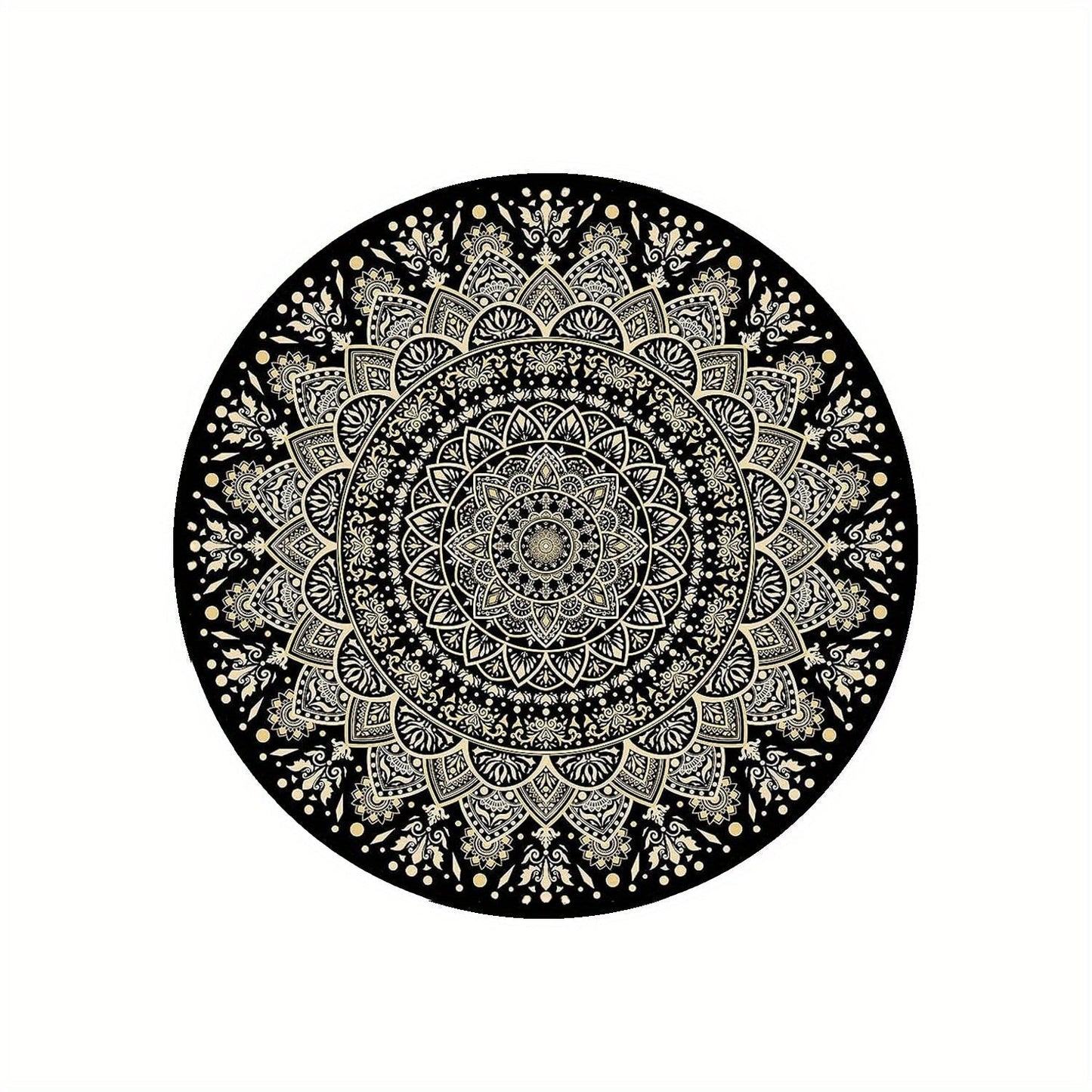 Runder Mandala-Teppich mit rutschfester Unterseite