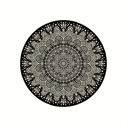 Runder Mandala-Teppich mit rutschfester Unterseite