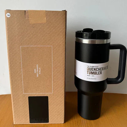 40 Oz Isolierter Edelstahl Reisebecher mit Henkel, Auslaufsicherem Deckel & Strohhalm