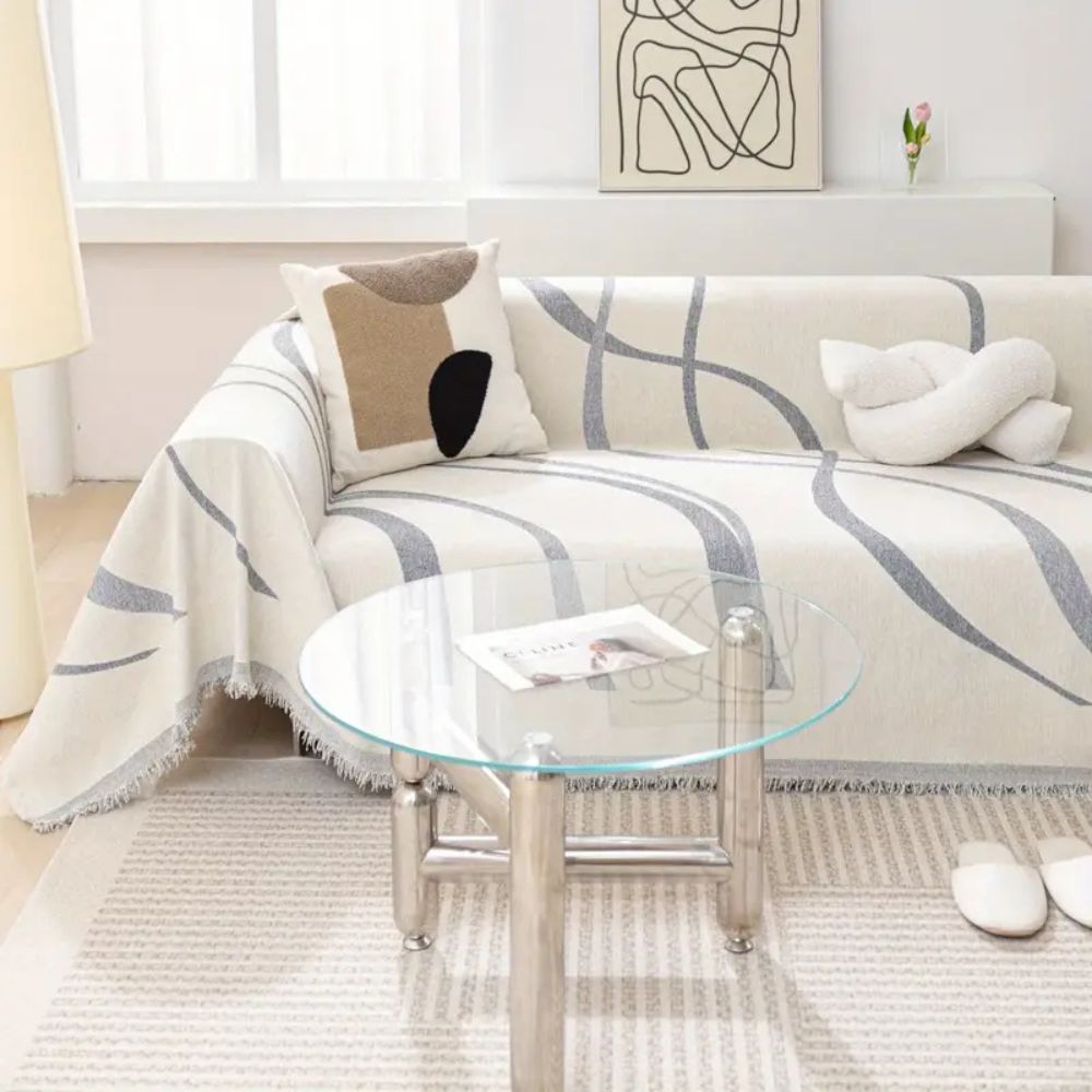 Wellen Linien Chenille Sofabezüge