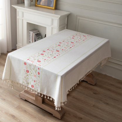 Exquisite Floral Embroidery Tischdecke