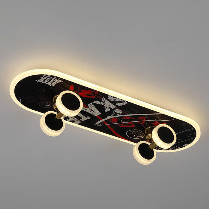 Garduru LED Deckenleuchte | Cartoon Skateboard Design | Kinderzimmer Beleuchtung | Dimmbar | Acryl