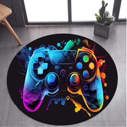 Gamepad Teppich - Stylisches Runddesign für Gamingräume und Büros