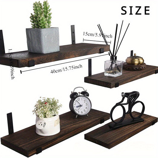 GlamShelf - Set von 4 Holzregalen - Stauraum für das Wohnzimmer