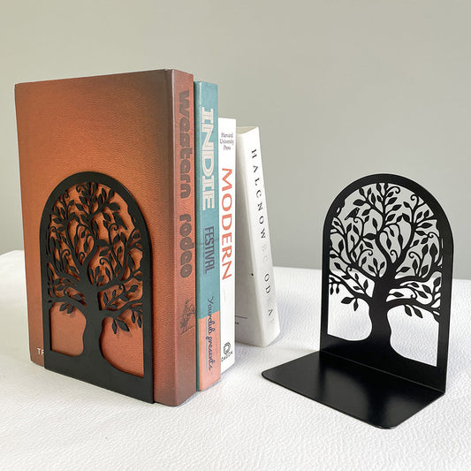 Tree Of Life Metallische Buchstütze - Schwere Buchstütze für Regale, Modernes Dekoratives Design