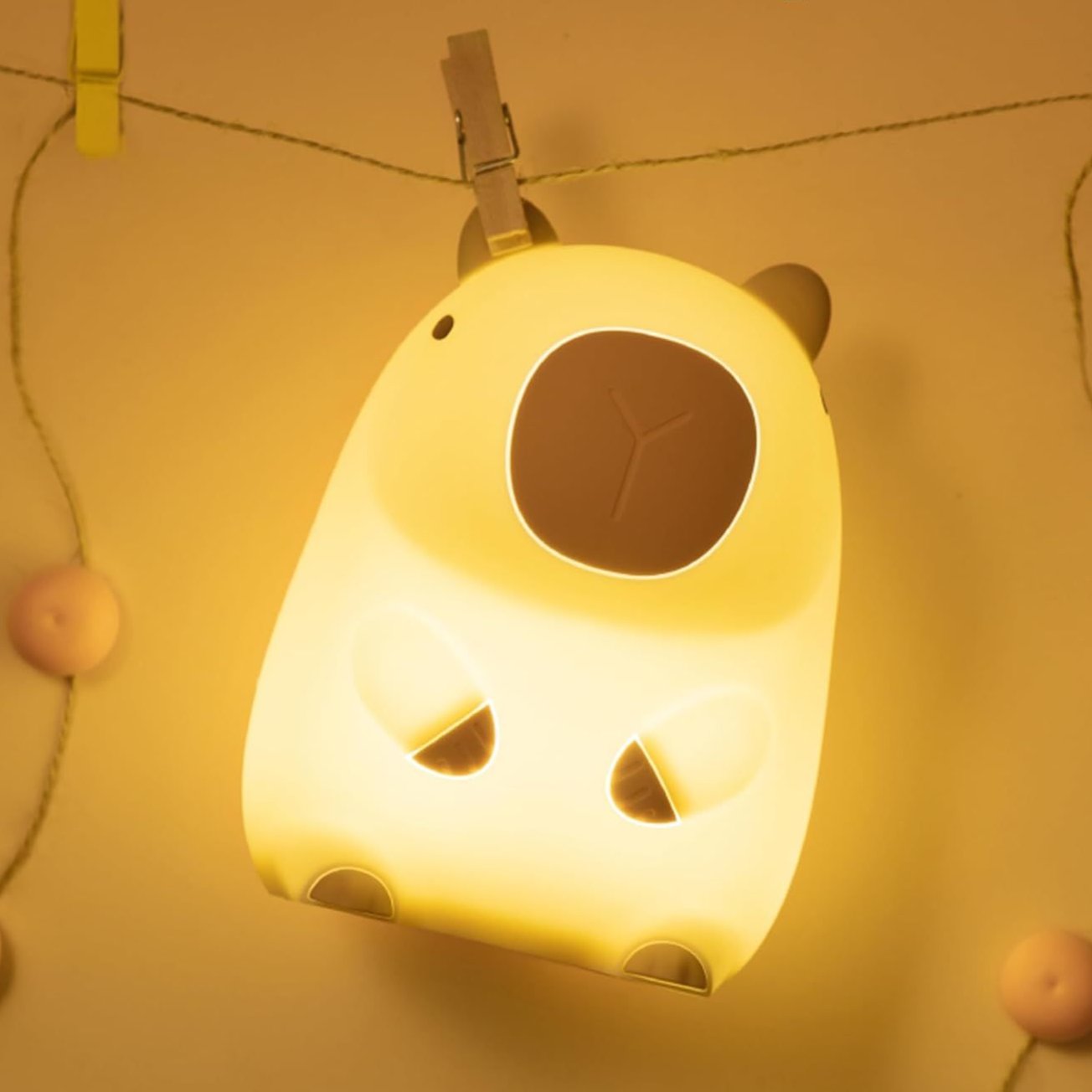 Capybara Nachtlicht - Squishy LED Tierlampe, dimmbar & wiederaufladbares Touch-Nachtlicht