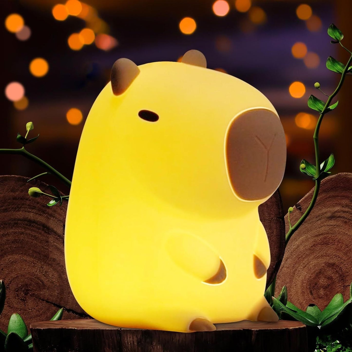 Capybara Nachtlicht - Squishy LED Tierlampe, dimmbar & wiederaufladbares Touch-Nachtlicht