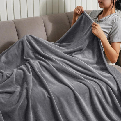 Ultra Weiches Polyester-Fleece-Decke - Wendbar, Fussel-frei, Ganzjahres-Luxus für Bett, Bank oder Sofa - Glamourstil, Einfarbiges Gewebe