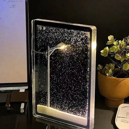 RoyaleGlow Schnee Nachtlampe – Gemütliches Winterwunderland Schreibtischlicht