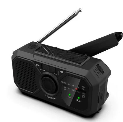 Tragbares Notfallradio mit Solarpanel und Handkurbel – FM/AM Empfang und Powerbank-Funktion