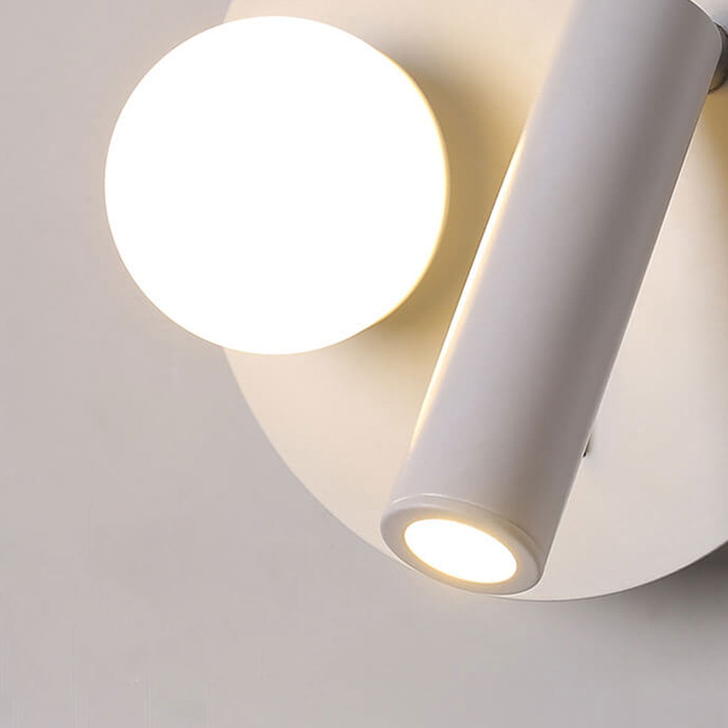 Garduru Nordic LED Wandleuchte | Rund & Eckig | Minimalistisches Design | Leselampe mit Acryl & Eisen