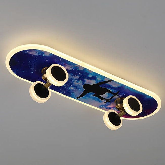 Garduru LED Deckenleuchte | Cartoon Skateboard Design | Kinderzimmer Beleuchtung | Dimmbar | Acryl