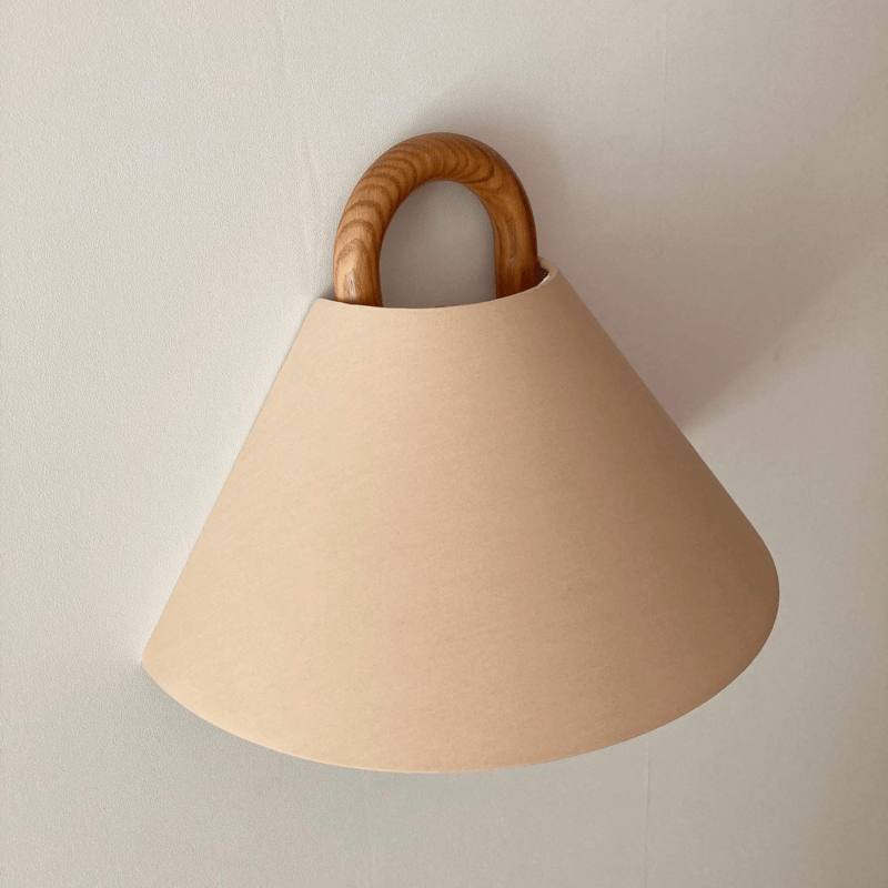 Garduru Moderne Holz Wandleuchte | Gefaltetes Halbrund-Design | Nordic LED Wandlampe für Wohnzimmer & Schlafzimmer