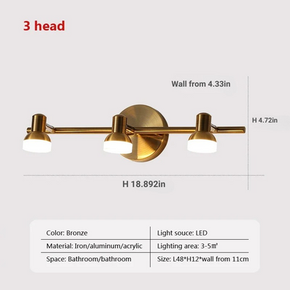 Drehbare Vintage LED Wandlampe Spiegel Leuchte 2-3 Köpfe