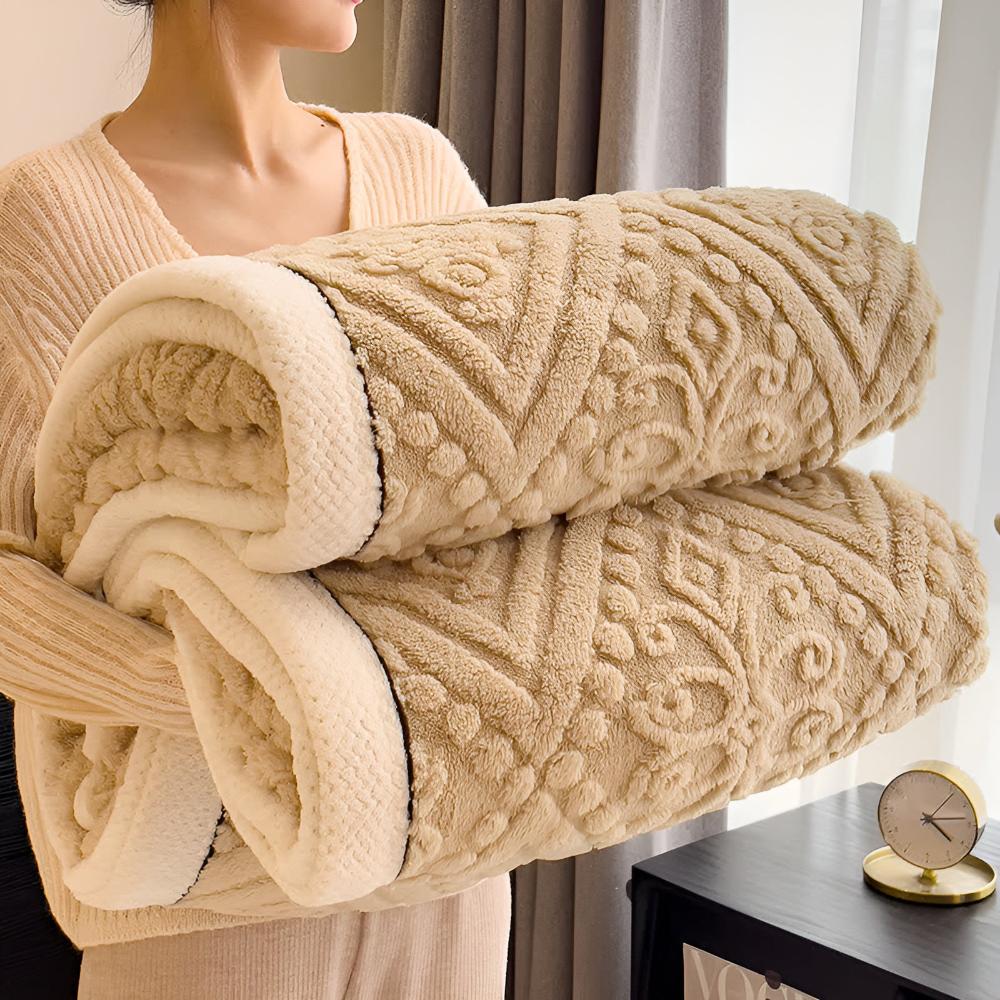 Samt Mandala Sherpa Decke