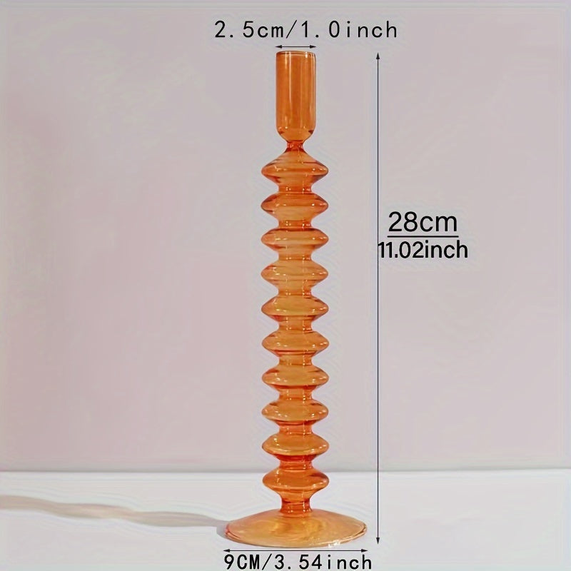 1 Stück Kreatives und Minimalistisches Glas-Teelichthalter-Set - Lackierte Glasvase Tischdekoration für Wohnzimmer, Esstisch und romantisches Abendessen