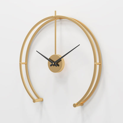 3D halbkreisförmige Metallrahmen Wanduhr in 50 cm
