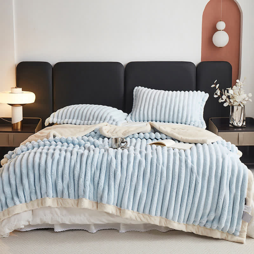 Kuschelige Kunstfell Fleece Decke