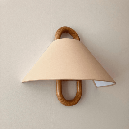 Garduru Moderne Holz Wandleuchte | Gefaltetes Halbrund-Design | Nordic LED Wandlampe für Wohnzimmer & Schlafzimmer