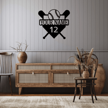Benutzerdefinierte Baseball-Monogramm - Metallschild